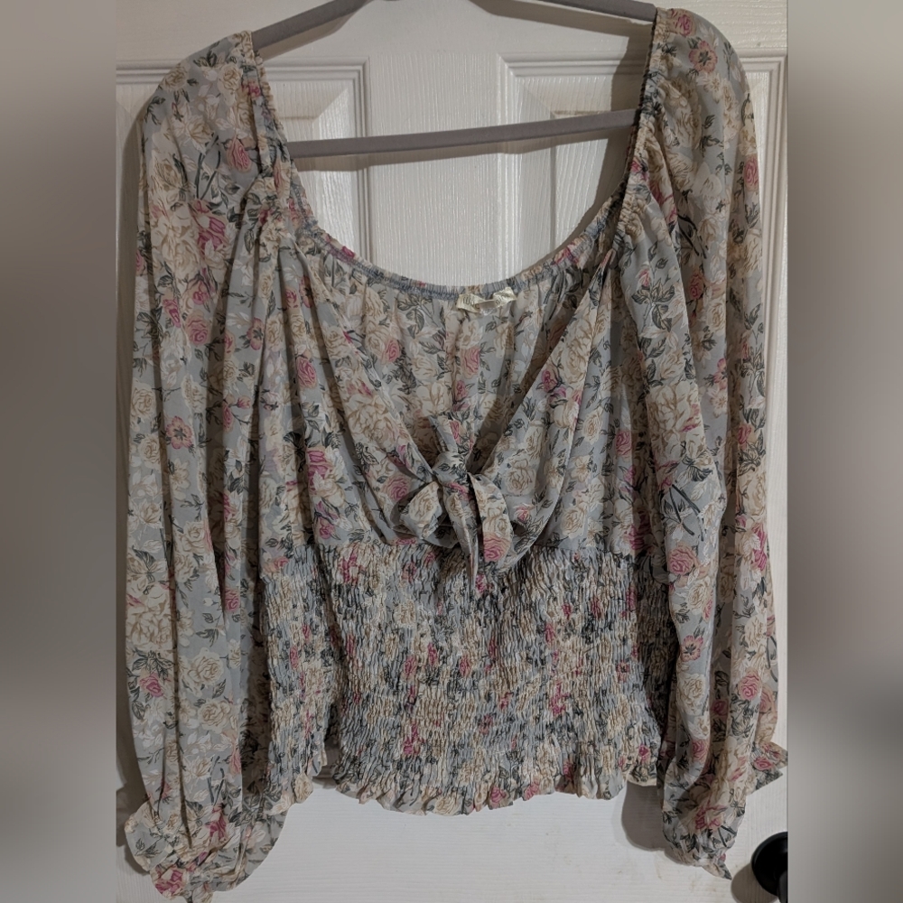 Wild Jasmine Floral Print Women's Plus Size Top 3x 0084‎